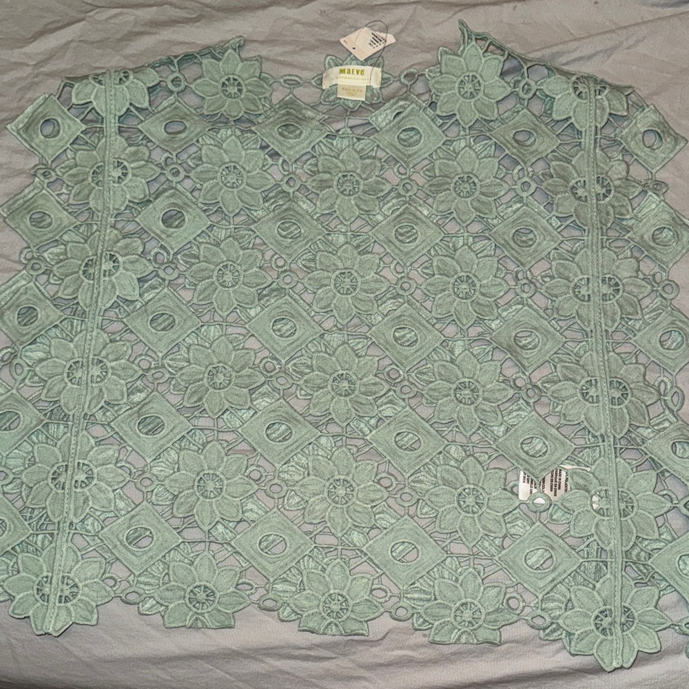 Maeve Sage Green Floral Lace Blouse